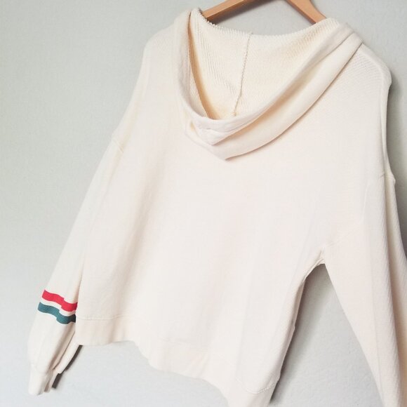 Madewell MWL Airyterry Hoodie Sweatshirt: Stripe-Sleeve Edition Small Cotton $80 - Picture 11 of 16